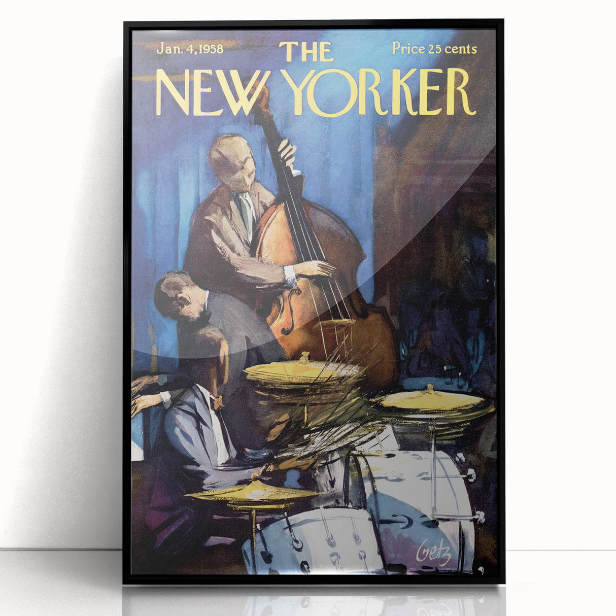 Vintage New Yorker Poster – Jazz Band Performance Art Print