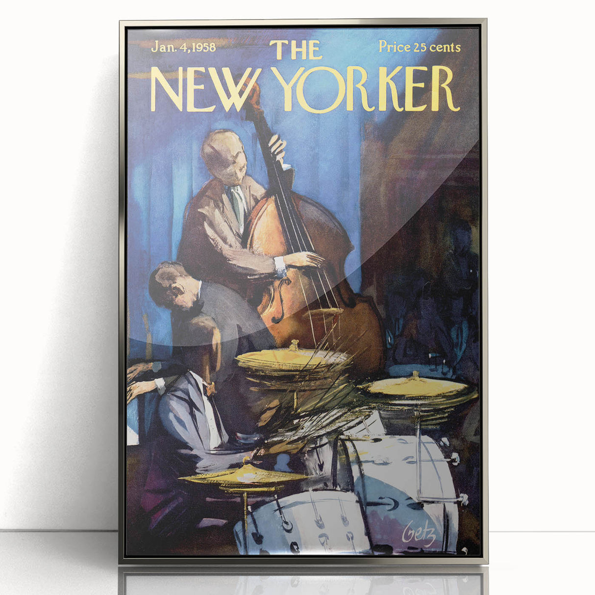 Vintage New Yorker Poster – Jazz Band Performance Art Print