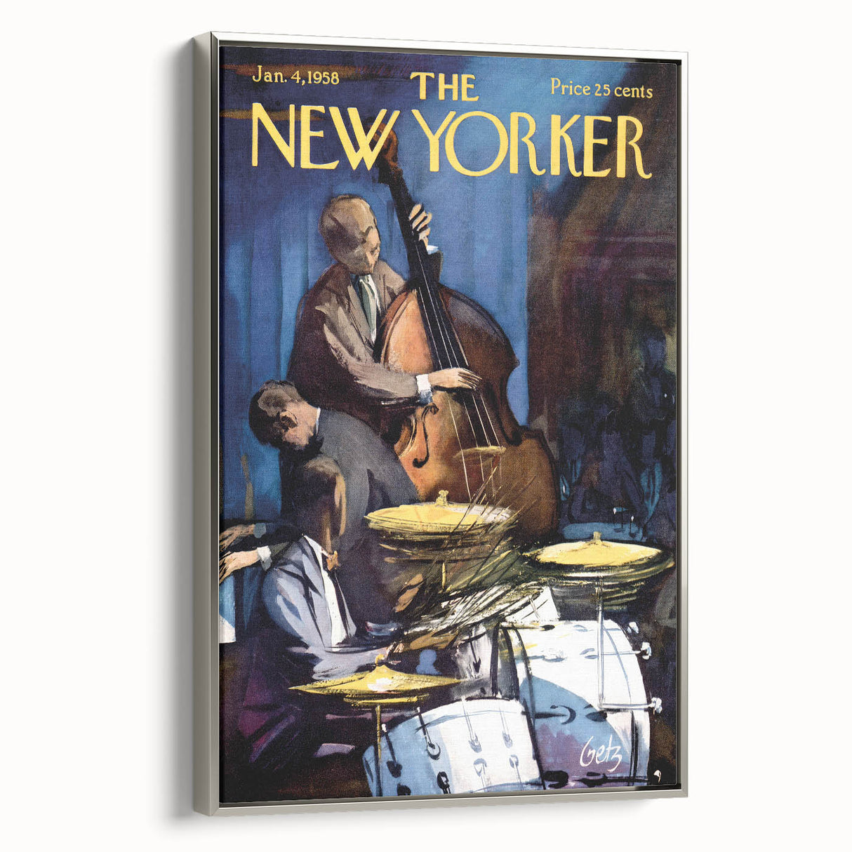 Vintage New Yorker Poster – Jazz Band Performance Art Print