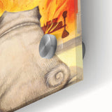 Vintage New Yorker Poster – Cozy Fireplace & Pug Illustration