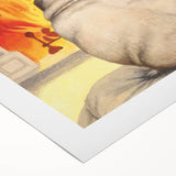 Vintage New Yorker Poster – Cozy Fireplace & Pug Illustration