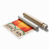 Vintage New Yorker Poster – Cozy Fireplace & Pug Illustration