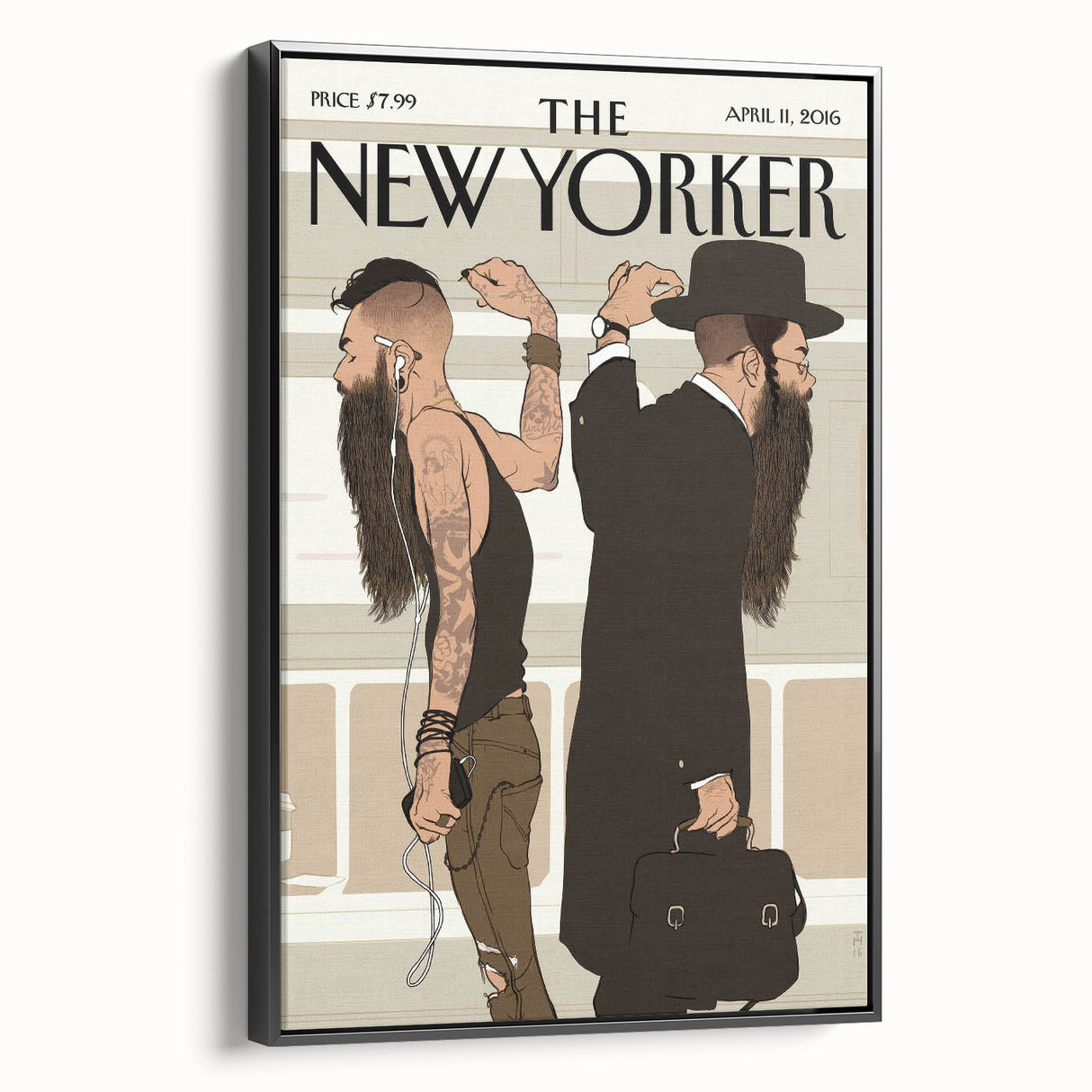 Vintage New Yorker Poster – Contrasting Subway Style Art Print