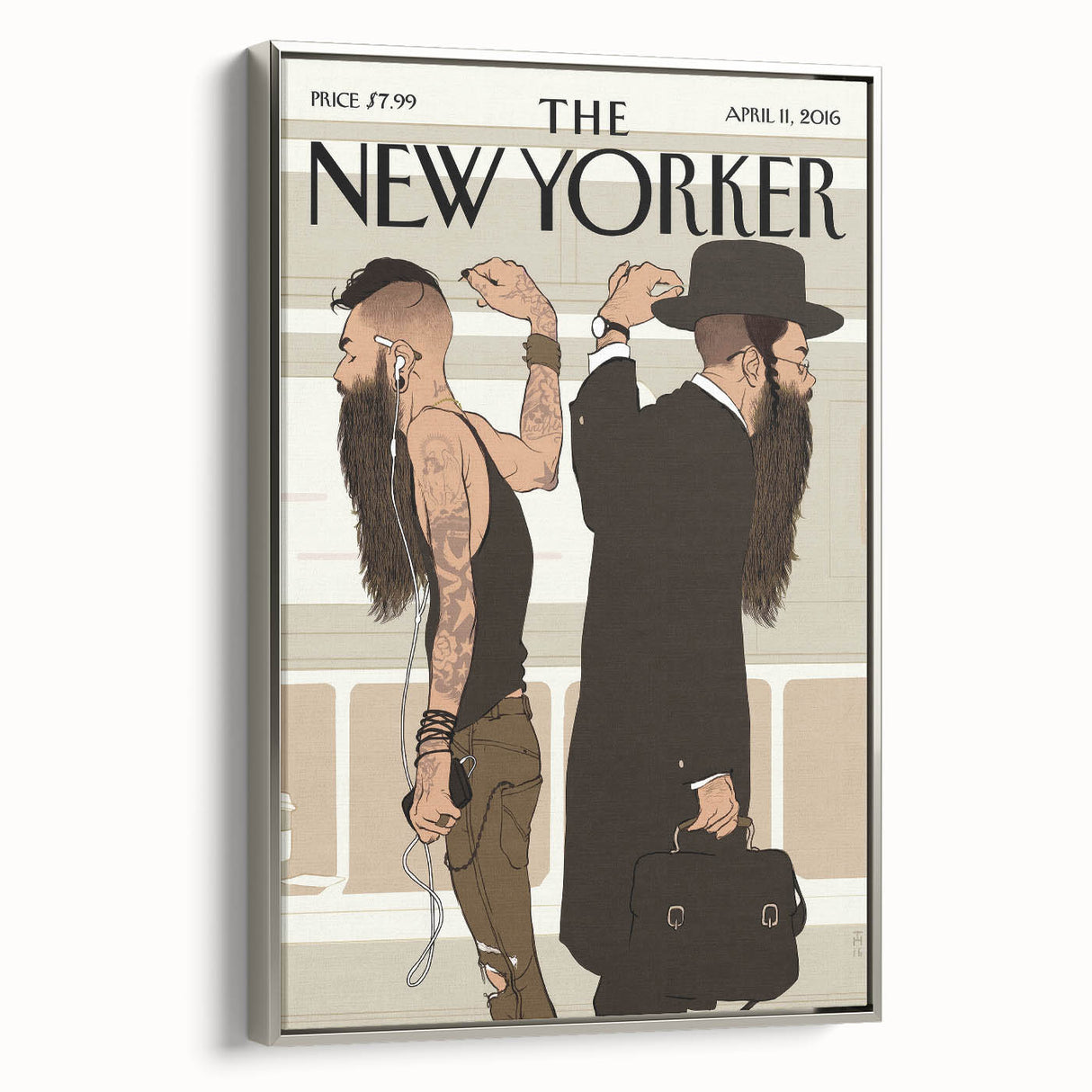 Vintage New Yorker Poster – Contrasting Subway Style Art Print