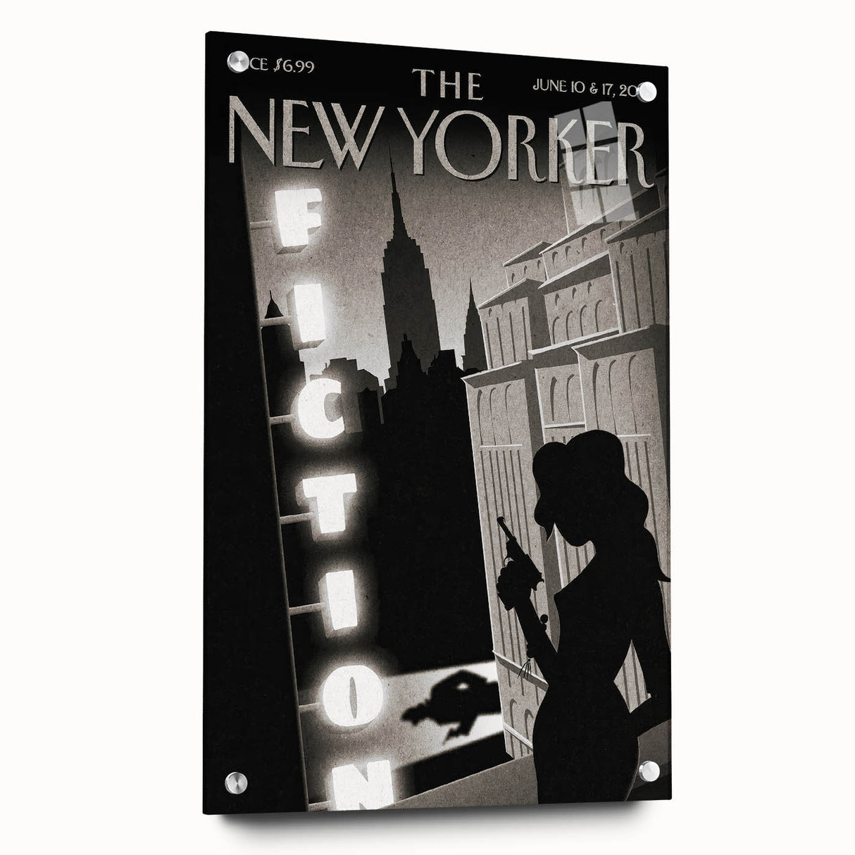 Vintage New Yorker Poster – Noir Fiction Scene Art Print