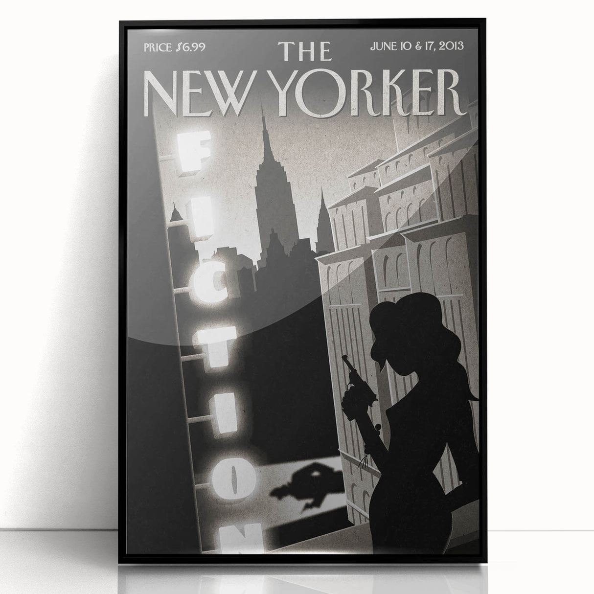 Vintage New Yorker Poster – Noir Fiction Scene Art Print