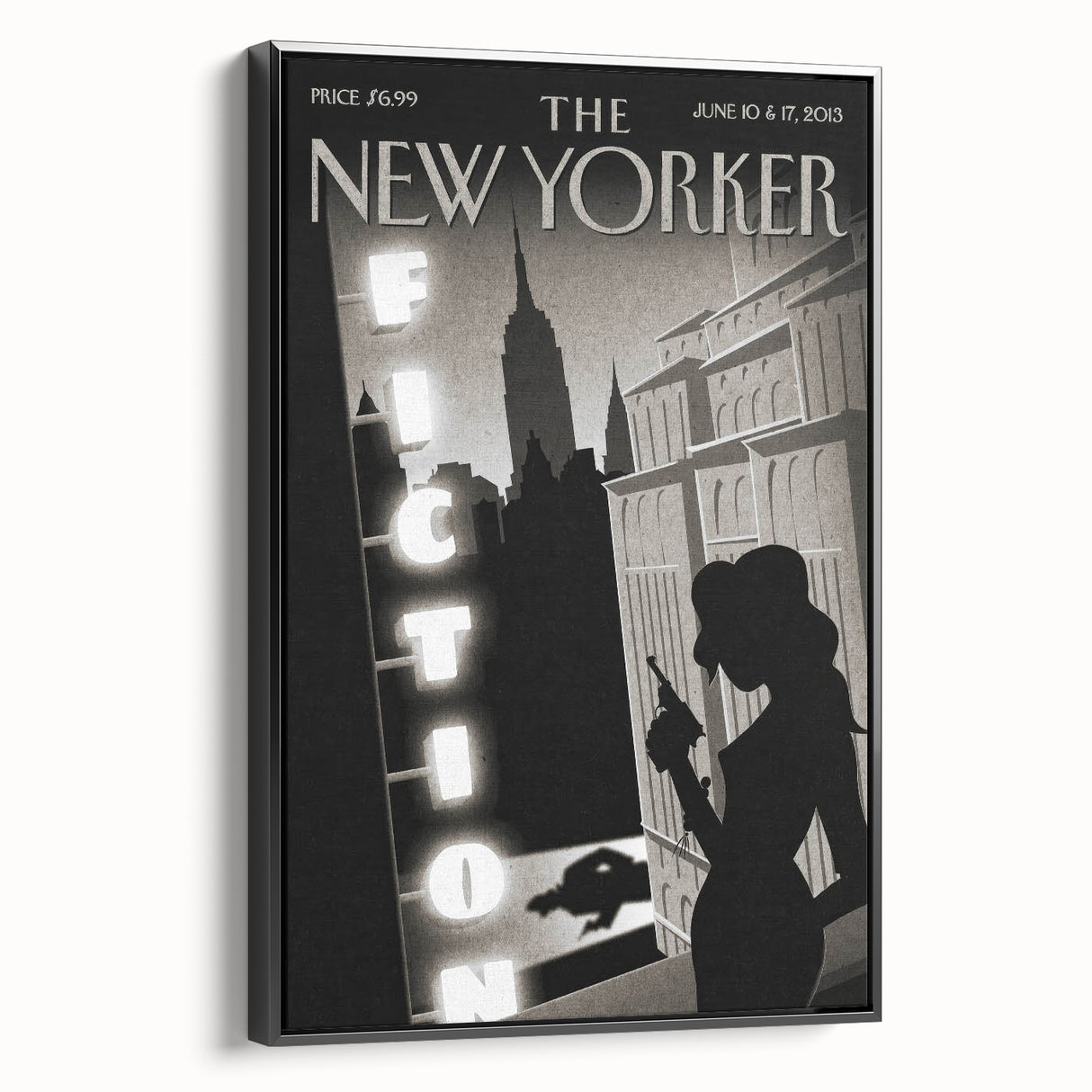 Vintage New Yorker Poster – Noir Fiction Scene Art Print