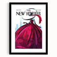 Vintage New Yorker Poster – Stylish Red Dress and City Art Print