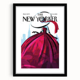 Vintage New Yorker Poster – Stylish Red Dress and City Art Print