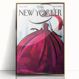 Vintage New Yorker Poster – Stylish Red Dress and City Art Print