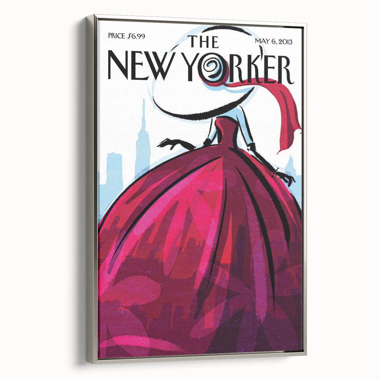 Vintage New Yorker Poster – Stylish Red Dress and City Art Print