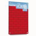 Vintage New Yorker Poster – Bold Red Brick Wall Art Print