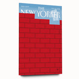 Vintage New Yorker Poster – Bold Red Brick Wall Art Print
