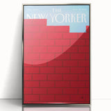 Vintage New Yorker Poster – Bold Red Brick Wall Art Print