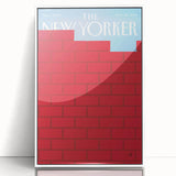 Vintage New Yorker Poster – Bold Red Brick Wall Art Print