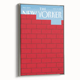 Vintage New Yorker Poster – Bold Red Brick Wall Art Print