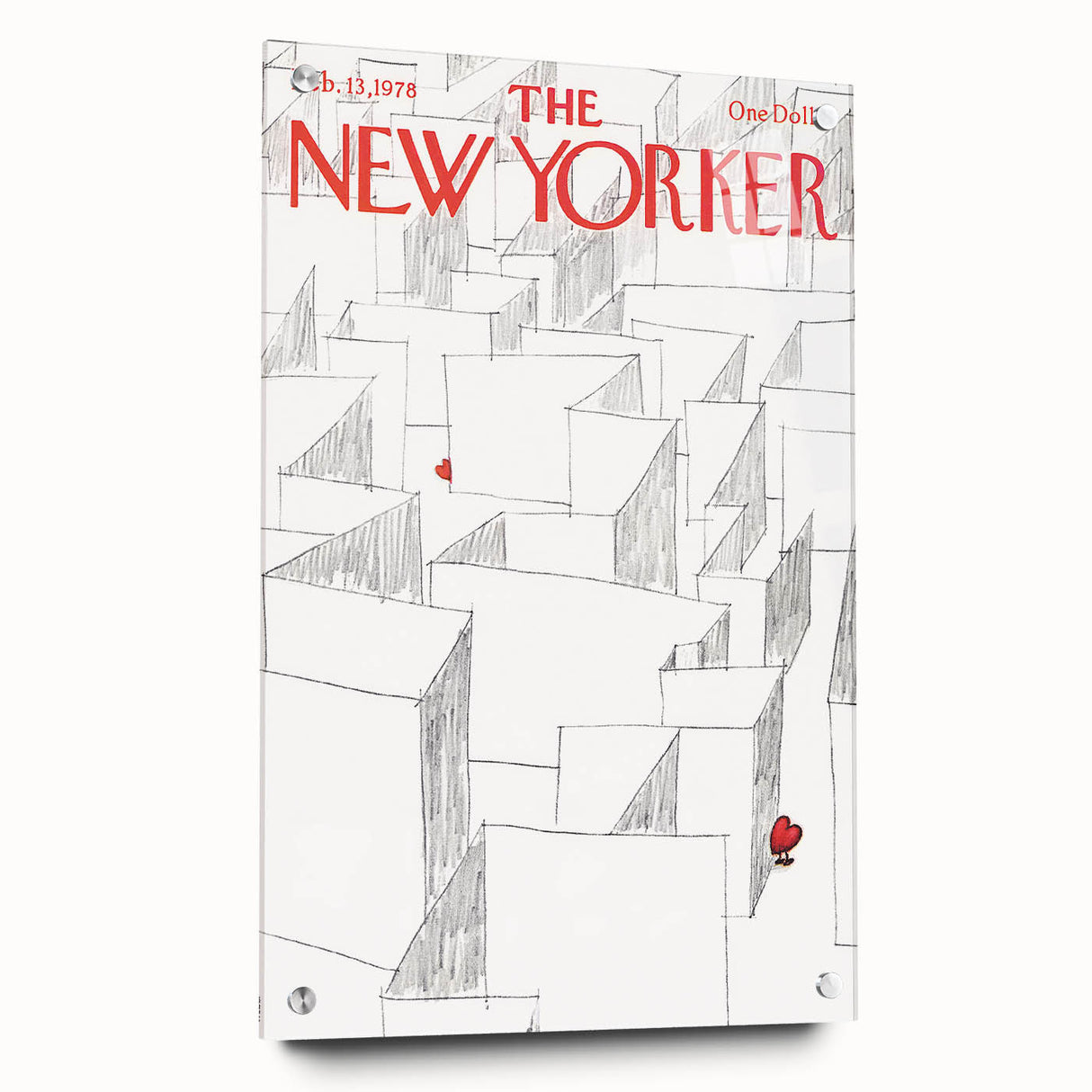 Vintage New Yorker Poster – Heart in the Maze Art Print