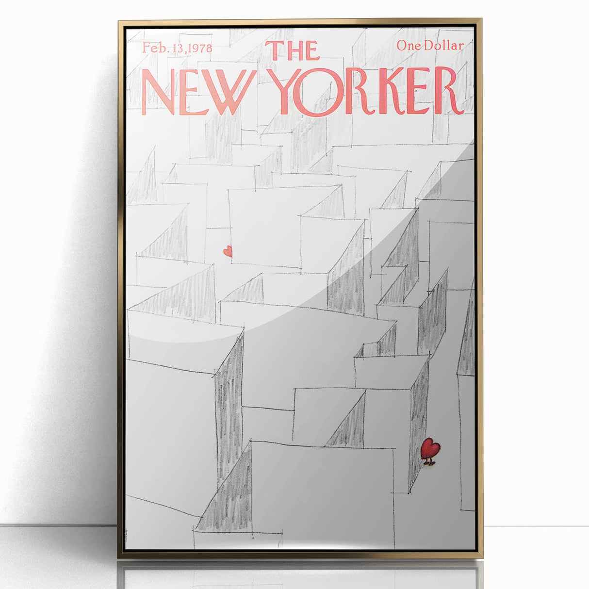 Vintage New Yorker Poster – Heart in the Maze Art Print