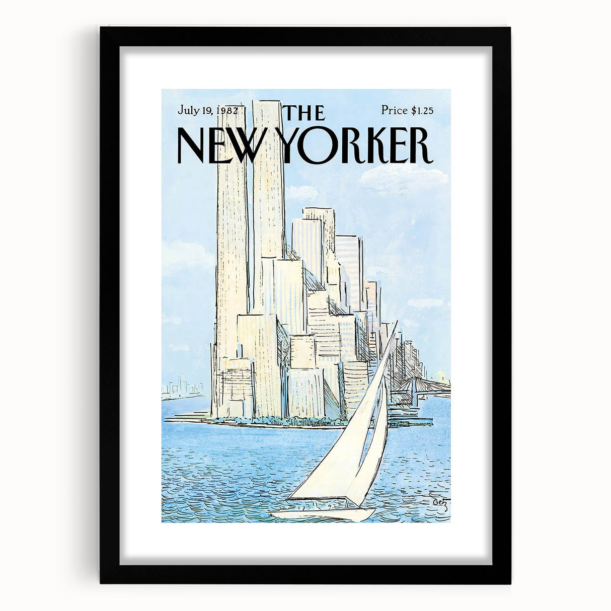 New Yorker Magazine Cover Art - Twin Towers Vintage Poster