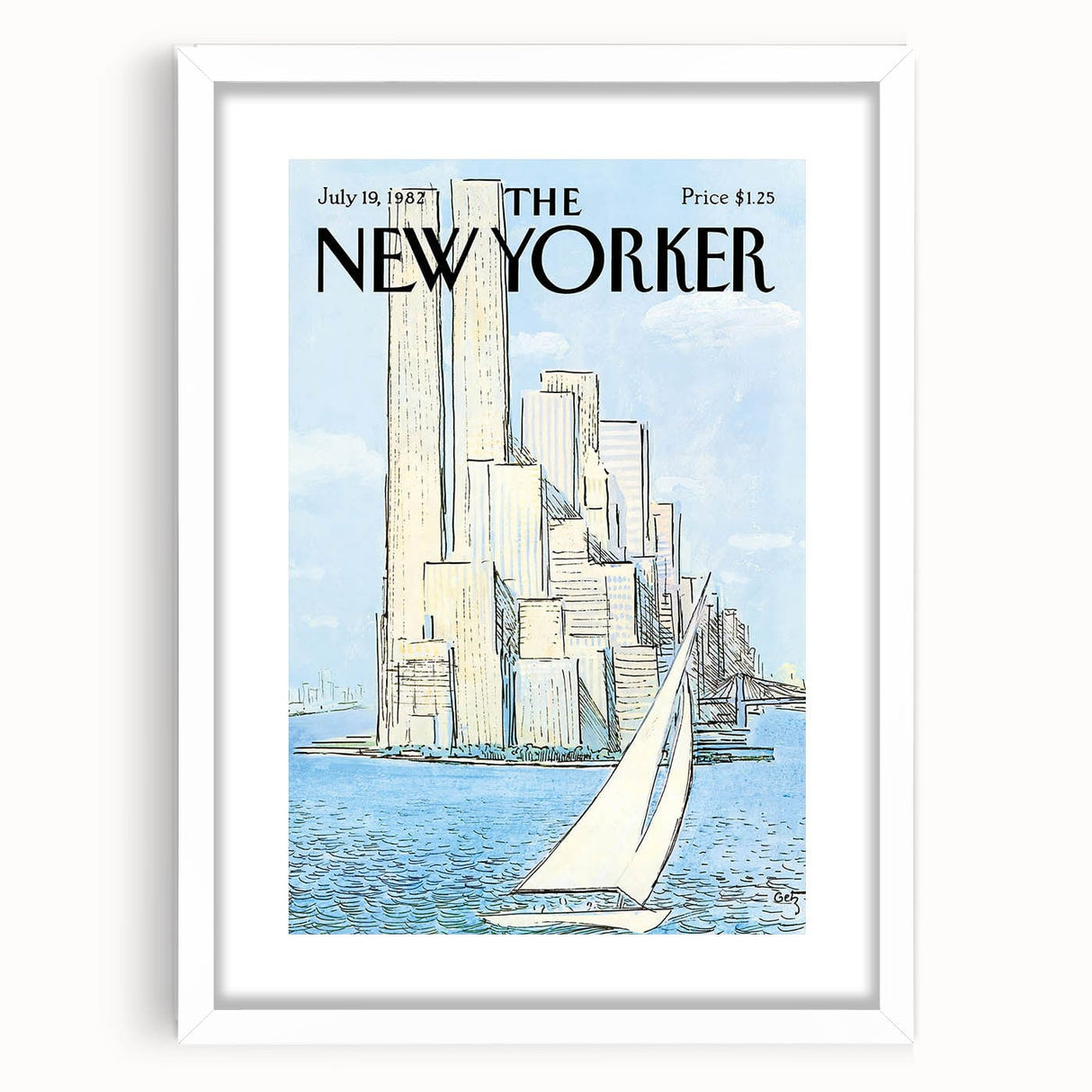 New Yorker Magazine Cover Art - Twin Towers Vintage Poster