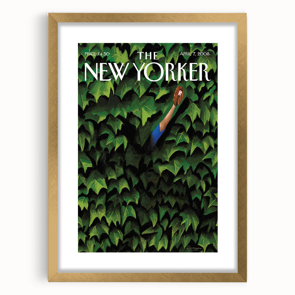 Vintage New Yorker Poster – Hidden Hand in Ivy Art Print