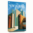 Vintage New Yorker Poster – Giant Books and Figure Art Print