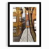 Vintage New Yorker Poster – Urban Fire Escape Alley Art Print