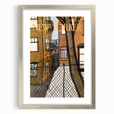 Vintage New Yorker Poster – Urban Fire Escape Alley Art Print