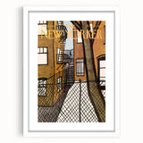 Vintage New Yorker Poster – Urban Fire Escape Alley Art Print