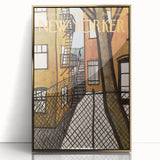 Vintage New Yorker Poster – Urban Fire Escape Alley Art Print