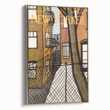Vintage New Yorker Poster – Urban Fire Escape Alley Art Print