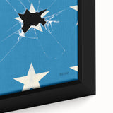 Vintage New Yorker Poster – Broken Star and Blue Background Art Print