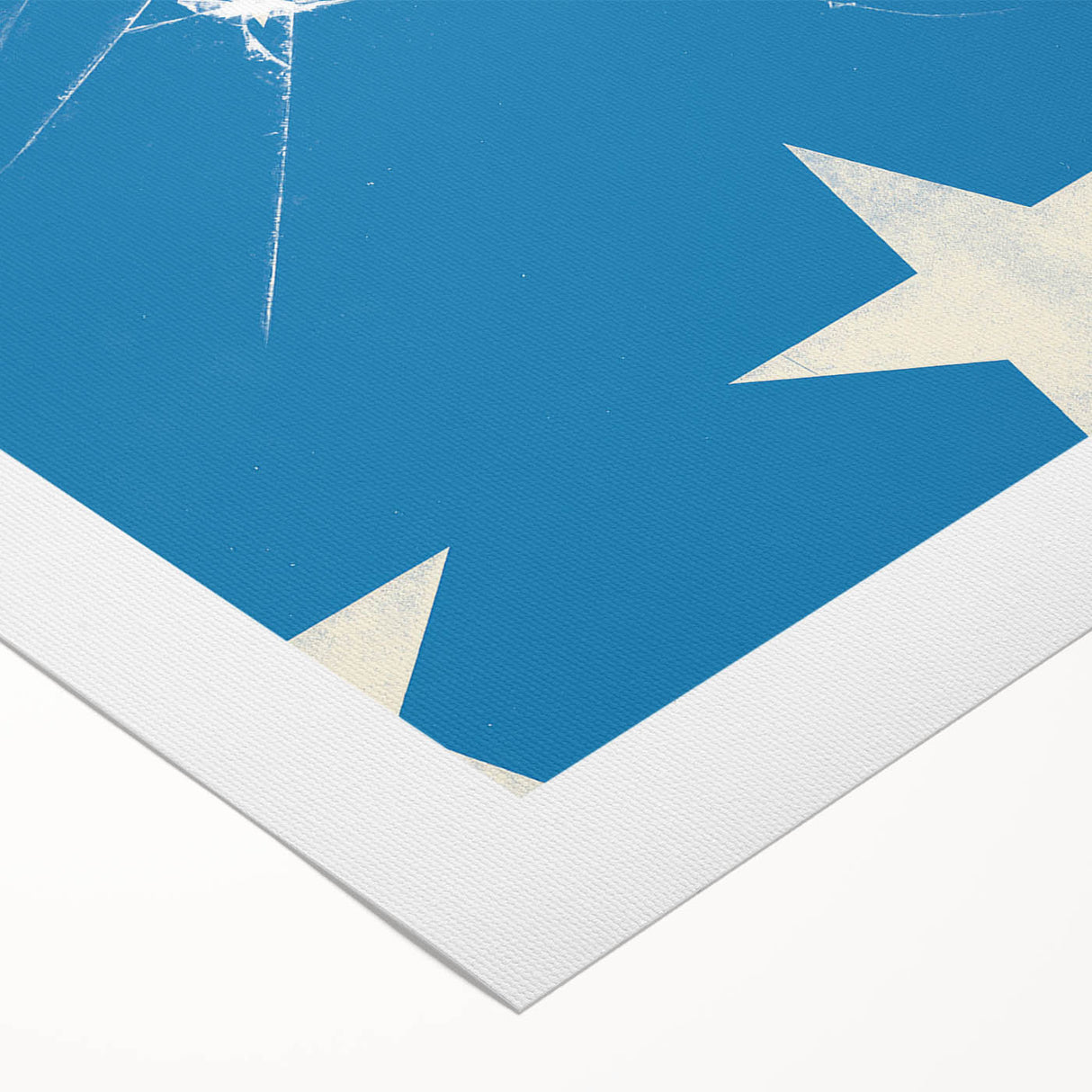 Vintage New Yorker Poster – Broken Star and Blue Background Art Print