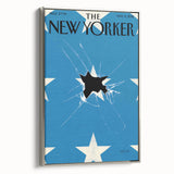 Vintage New Yorker Poster – Broken Star and Blue Background Art Print