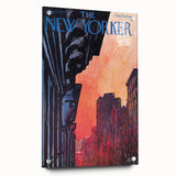 Vintage New Yorker Poster – Sunset Over New York City Art Print