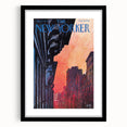 Vintage New Yorker Poster – Sunset Over New York City Art Print