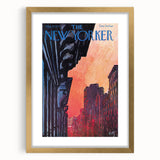 Vintage New Yorker Poster – Sunset Over New York City Art Print