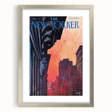 Vintage New Yorker Poster – Sunset Over New York City Art Print