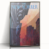 Vintage New Yorker Poster – Sunset Over New York City Art Print
