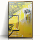 Vintage New Yorker Poster – Basketball Game Action Art Print