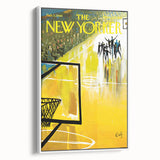 Vintage New Yorker Poster – Basketball Game Action Art Print