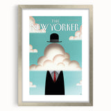 Vintage New Yorker Poster – Surreal Man in the Clouds Art Print