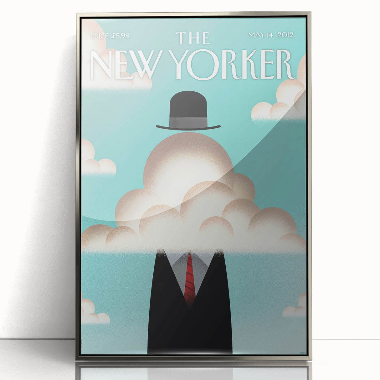 Vintage New Yorker Poster – Surreal Man in the Clouds Art Print