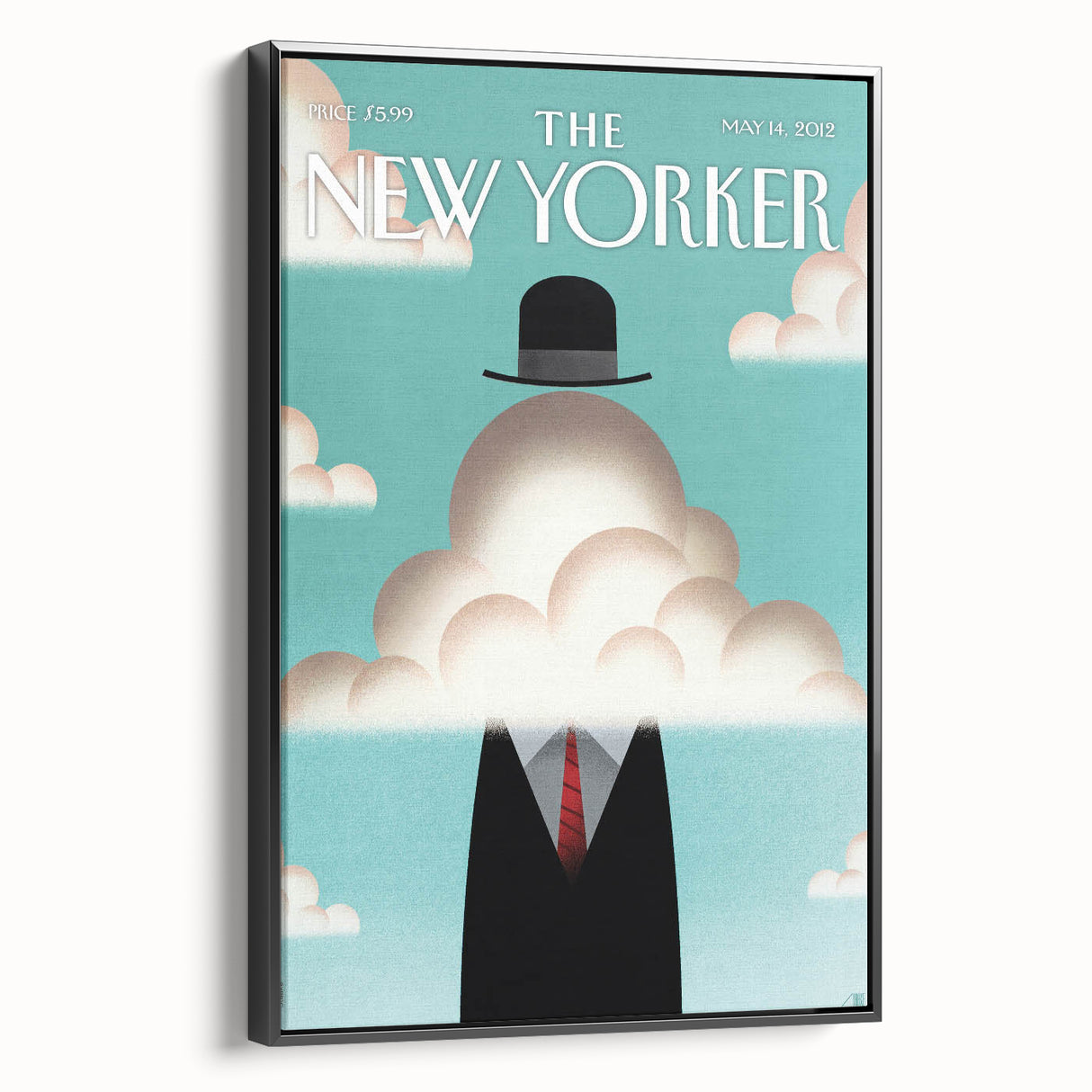 Vintage New Yorker Poster – Surreal Man in the Clouds Art Print