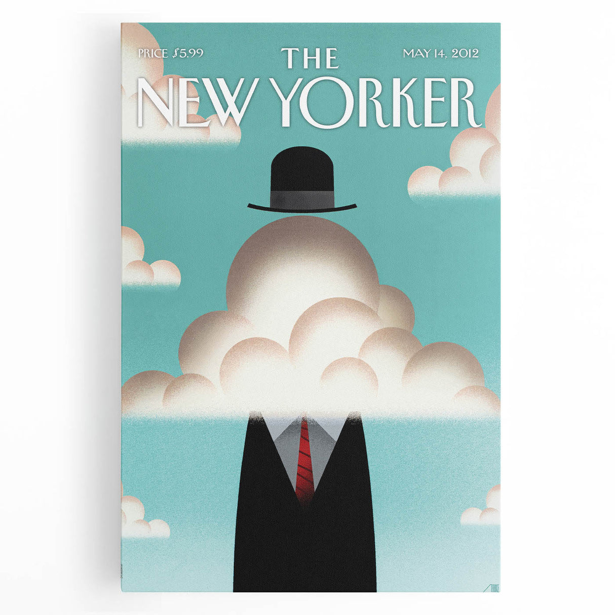 Vintage New Yorker Poster – Surreal Man in the Clouds Art Print