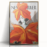 Vintage New Yorker Poster – Fashionable Leaf Dress Art Print