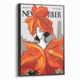 Vintage New Yorker Poster – Fashionable Leaf Dress Art Print
