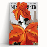 Vintage New Yorker Poster – Fashionable Leaf Dress Art Print
