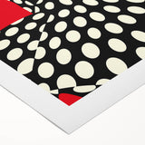 Vintage New Yorker Poster – Polka Dot Dress & Bold Red Background
