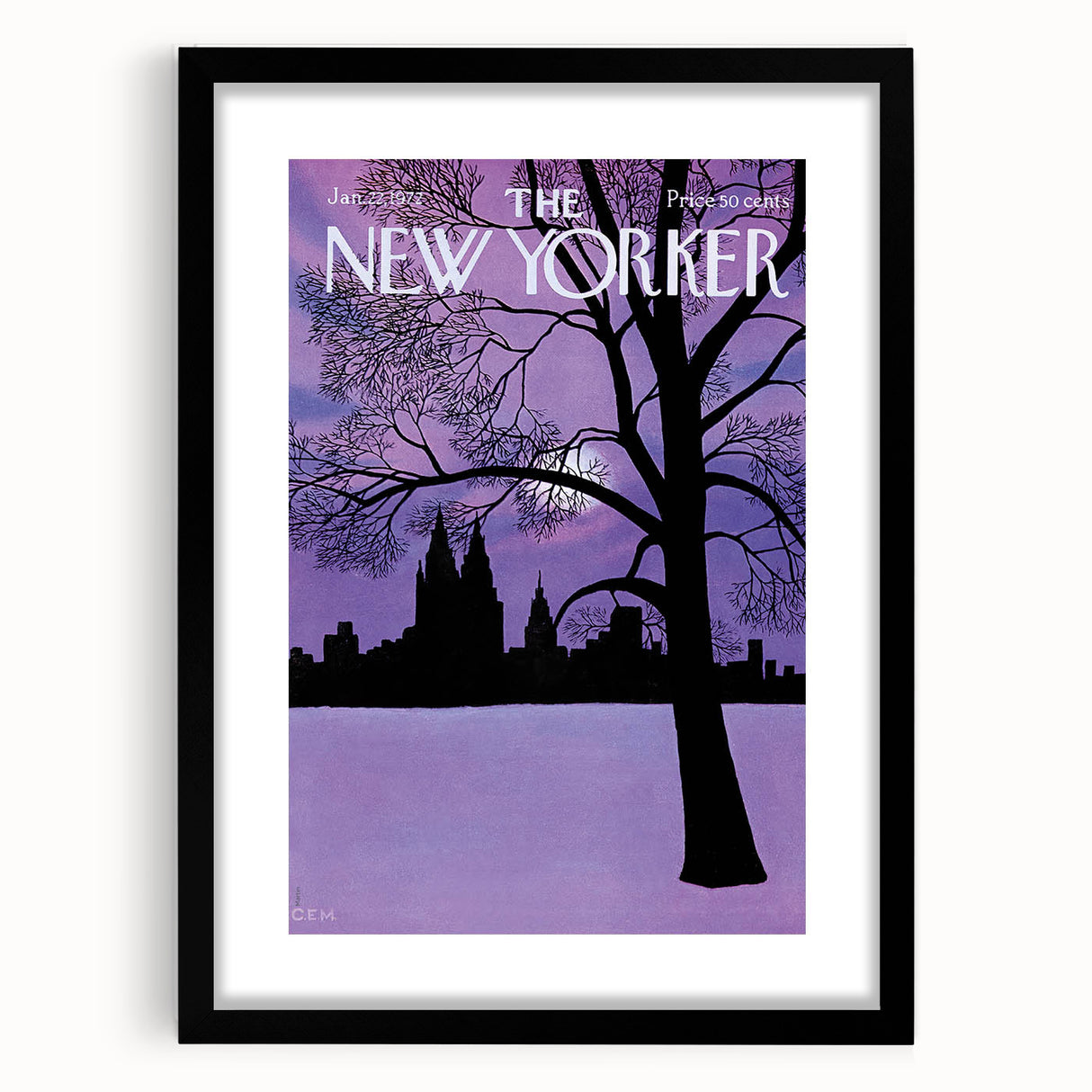 New Yorker Magazine Cover Art - Winter Cityscape Vintage Poster